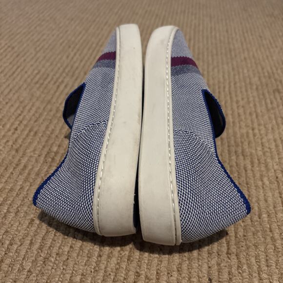 Rothy’s THE ORIGINAL Blue/White Knit Round Toe Slip On Sneakers Women’s 7.5/8 - Picture 5 of 8
